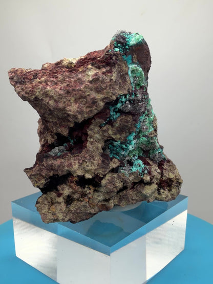 Rosasite And Malachite Specimen. Colorful High Quality Specimen From Mexico. Rare Mineral For Collections