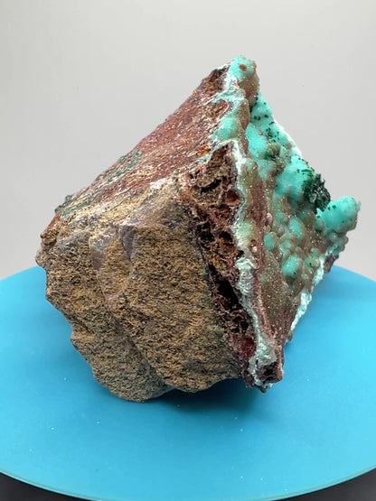 Chrysocolla, Copper, And Malachite Specimen. Rare Druzy Copper On Chrysocolla. Gorgeous High Quality Display Crystal.