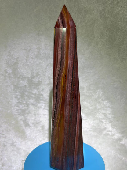 Tiger Iron Crystal Tower. 8.6 Inches. Gorgeous High Quality Tower With Stunning Patterns And Amazing Flash.