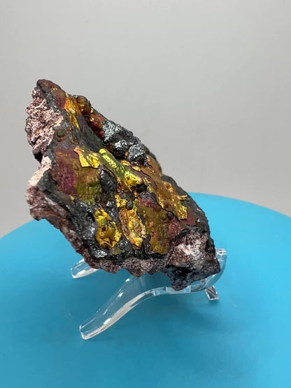Turgite From Chihuahua, Mexico. Stunning Iridescent Rainbow Flash. Amazing Hematite Goethite Mineral Specimen.