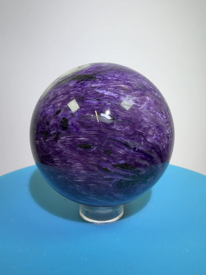 Charoite Crystal Sphere. 50mm. High Quality Beautiful Crystal. Amazing Patterns And Flash. Stunning Rare Crystal