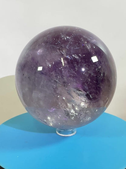Phantom Amethyst Sphere. 74mm. Rare Amethyst With Amazing Rainbows. High Quality Beautiful Crystal.