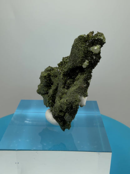 Turkish Epidote And Quartz Specimen. Gorgeous High Quality Forest Epidote. Amazing Flash And Sparkle!