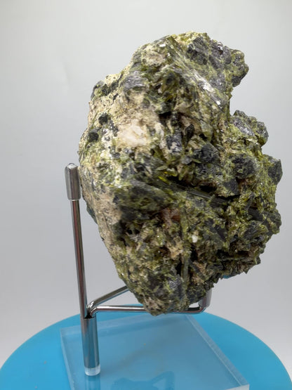 Green Tourmaline Cluster. Gorgeous Rare Tourmaline Specimen From Madagascar. Amazing Mineral Display Crystal.