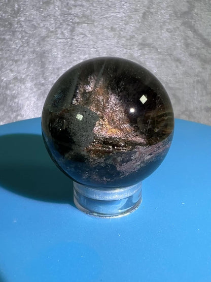 Garden Quartz Lodolite Sphere. Amazing High Quality Four Seasons Landscape.