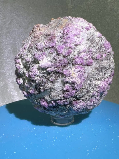 Plum Blossom Tourmaline Raw Sphere. 64mm. Very Unique and Eye Catching. One Of A Kind Display Sphere.