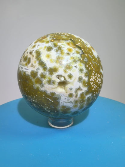 Ocean Jasper Sphere. 52mm. Beautiful Sugar Druzy Sphere. High Quality Amazing Display Crystal
