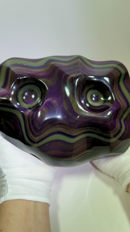 Rainbow Obsidian Freeform. Top Quality Extra Large Statement Piece. Gorgeous One Of A Kind Display Crystal.