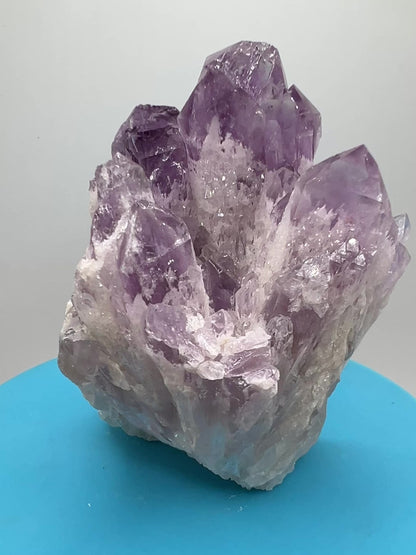 Sugar Amethyst Cluster. Beautiful Shades Of Lavender With White Druzy Quartz. Beautiful Rare Amethyst Specimen From Zambia
