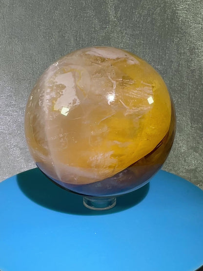 Golden Healer Sphere. 68mm. Incredible Rare Asterisms. High Quality Star Quartz Sphere From Madagascar.