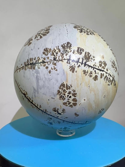 Picture Jasper Crystal Sphere. 85mm. Gorgeous Chinese Painted Stone. All Natural Stunning Display Sphere.