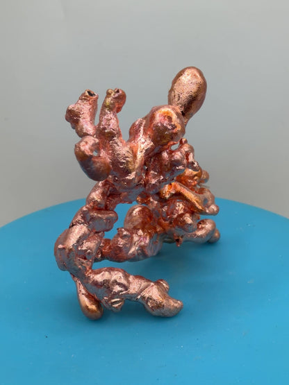 Copper Specimen From Michigan. Sculptured Copper Art Collectors Piece. One Of A Kind Display