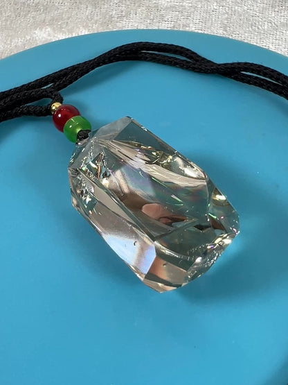 Citrine Pendant With Huge Rainbows. High Quality Polished Citrine. Amazing One Of A Kind Necklace