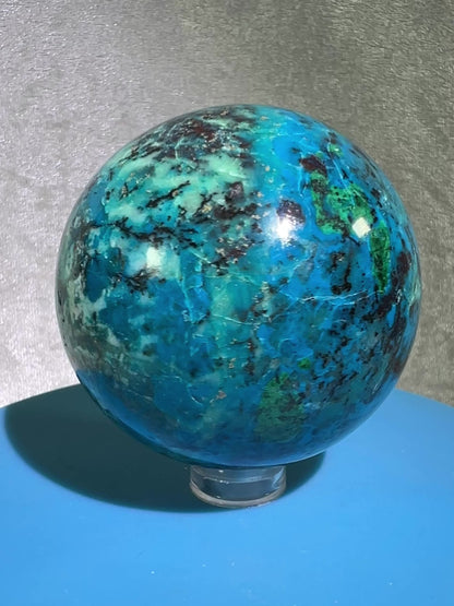 Chrysocolla Sphere From Peru. Stunning Vibrant Colors. Gorgeous High Quality Collectors Sphere