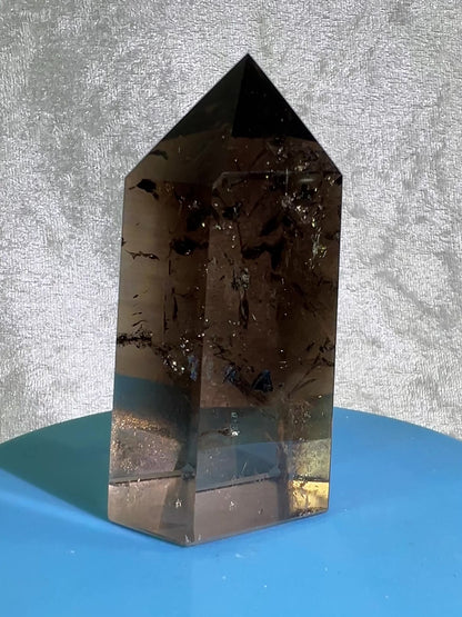 Smoky Quartz Tower. Dark Smoky With Nice Rainbows. High Quality Tower From Madagascar.