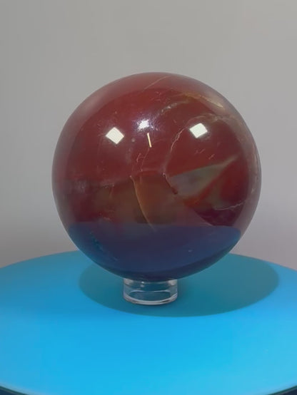 Petrified Wood Sphere. 62mm. Rare Display Sphere From Madagascar. Amazing Colors And Patterns.