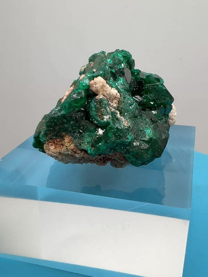 Dioptase Crystal Specimen. Gorgeous Rare Mineral From The Congo. High Quality Display Crystal