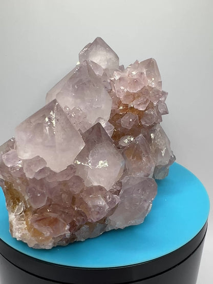 Spirit Quartz Cluster. Very High Quality Mineral Specimen. Amazing Points With Hematite Inclusions. Beautiful Cactus Quartz, Fairy Quartz From South Africa.