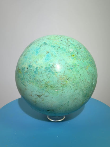 Chrysocolla Turquoise Sphere. 68mm. Beautiful Peruvian Turquoise. Amazing Display Sphere
