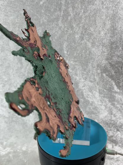 Copper Splash Freeform Sculpture. Amazing Copper Art. One Of A Kind Mineral Display