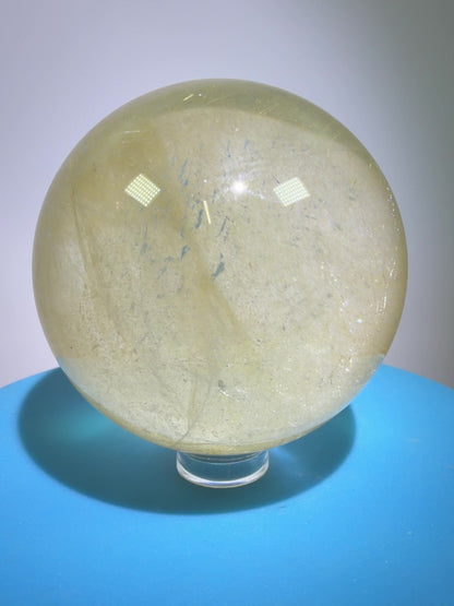 Rutile Quartz Sphere. 59mm. Stunning Fine Rutiles With Lots Of Flash. Beautiful Display Sphere.