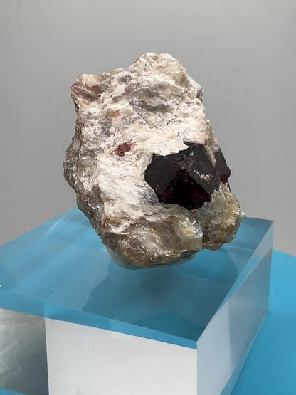 Andradite Garnet Specimen. Gorgeous Red Garnet In Matrix From Karibib, Namibia. Rare African Display Crystal.