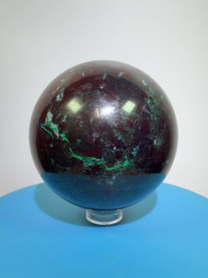 Shattuckite Crystal Sphere. 61mm. Gorgeous Mixed Mineral From Namibia. Very Rare And Special Display Crystal.