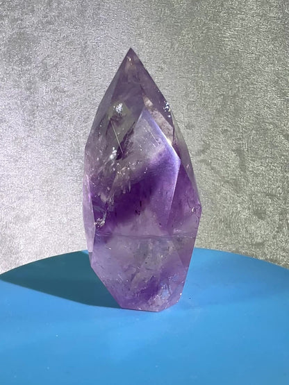 Phantom Amethyst Faceted Flame. Incredible Faceted Amethyst With Amazing Phantoms. High Quality Rare Crystal.