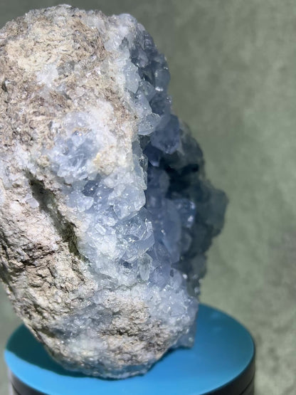 Celestite Geode From Madagascar. 6.5 lbs. Large High Quality Celestine Specimen.