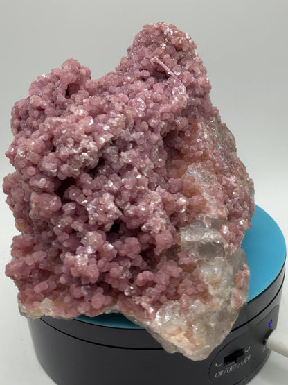 Pink Botryoidal Lepidolite And Tourmaline On A Citrine Matrix. Very Rare High Quality Specimen From Brazil. Gorgeous Large Pink Grape Agate