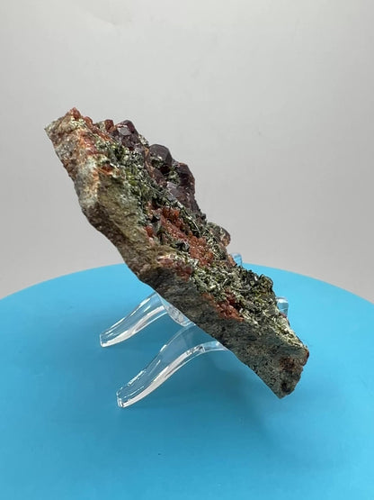 Epidote And Spessartite Garnet Specimen. Gorgeous Colors With Amazing Crystals.