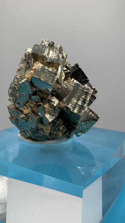 Pyrite Cubes Display Specimen. Amazing High Quality Pyrite Cubes From Peru.