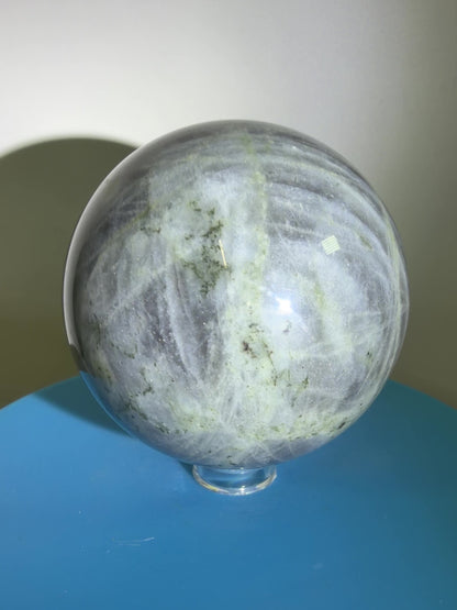 Labradorite Crystal Sphere. 61mm. Stunning Pink Rainbow Flash. Gorgeous Display Sphere.