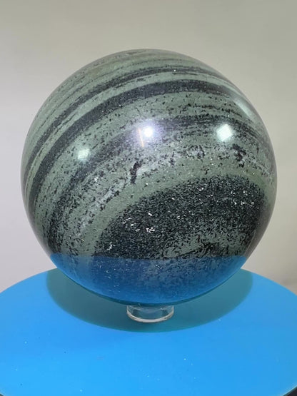 Green Zebra Jasper Sphere. 80mm. Large Display Sphere From Madagascar. Gorgeous High Quality Rare Crystal