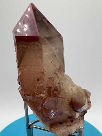 Red Hematoid Quartz. Amazing Quartz Specimen With Rare Phantoms. Gorgeous Quartz From Zimbabwe.