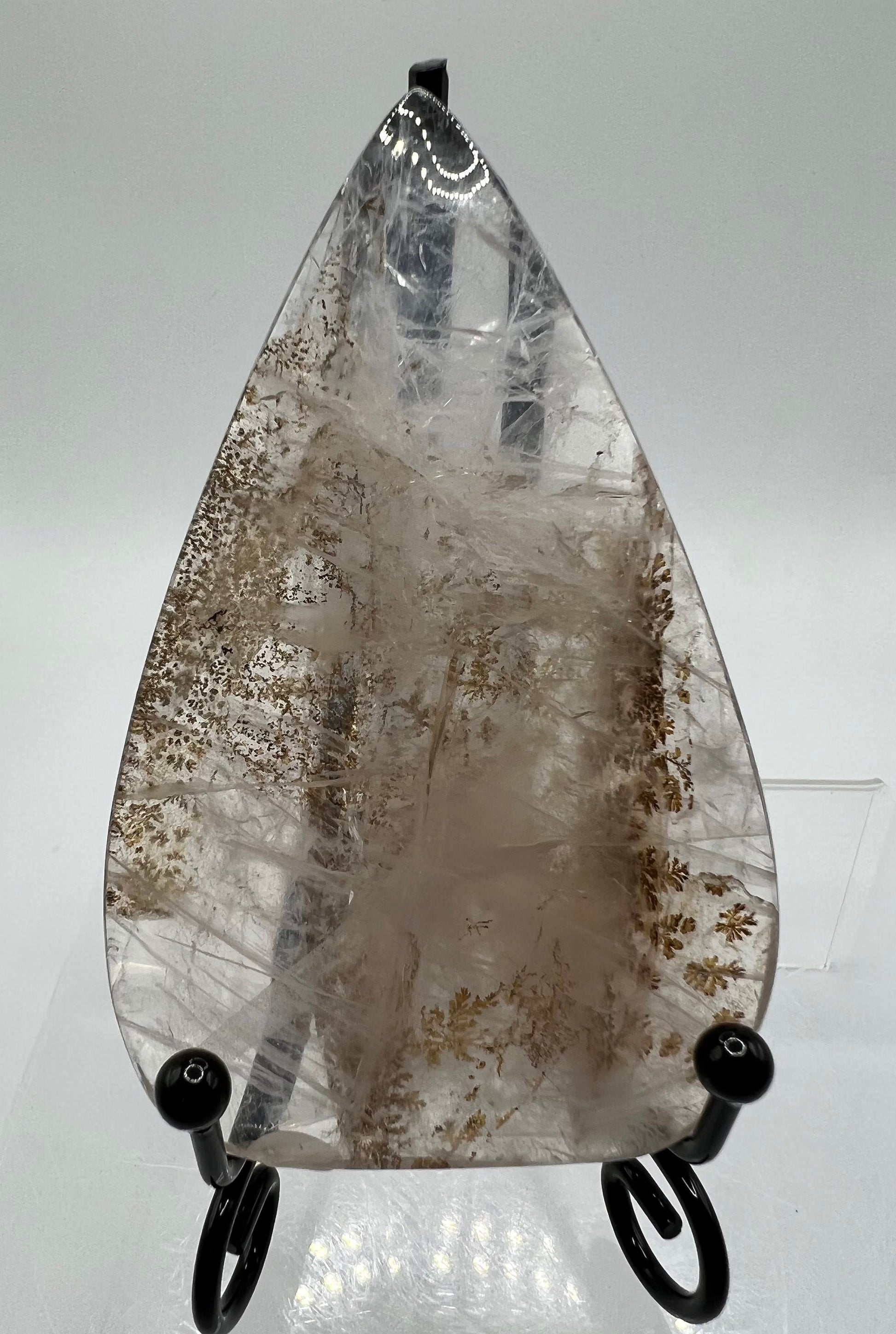Rare Dendritic Quartz Freeform Flame. Beautiful Dendritic Quartz Flame. Very Unique Crystal.