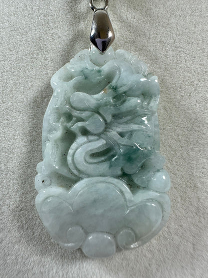 Jade Chinese Zodiac Pendant. Dragon Pendant in Natural Jade.