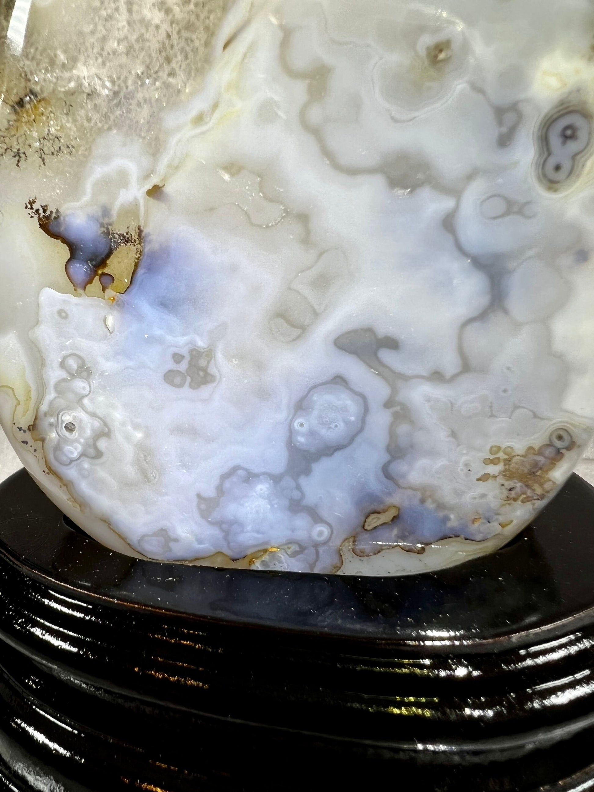Beautiful Dendritic Agate Freeform. Rare And Stunning Dendritic Blue Agate. Very Unique Crystal And Stand.