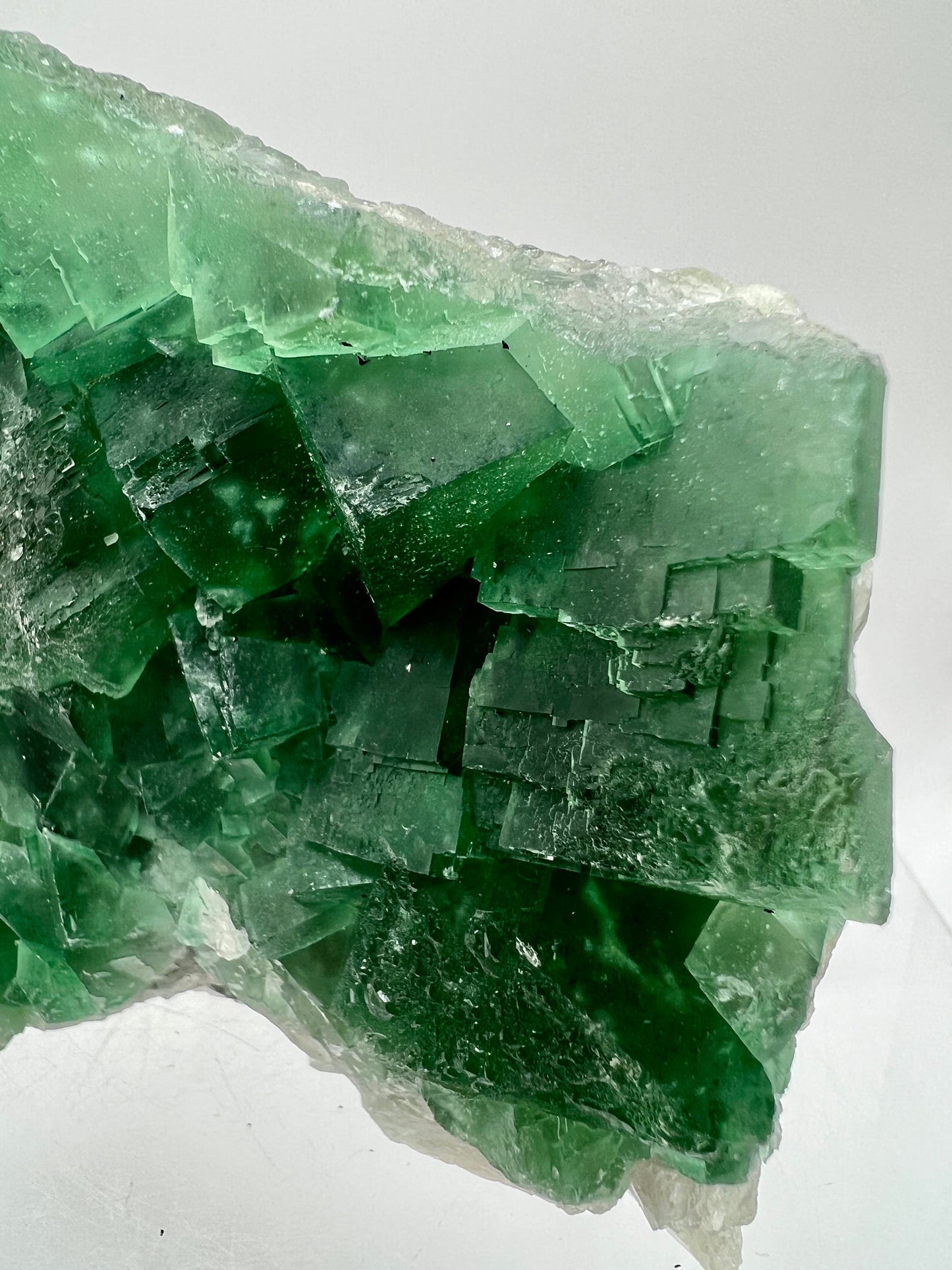 Deep Green Fluorite Cubes Specimen. 1.3 lbs. Rare And Beautiful Apple Green Fluorite. Incredible Crystal Cluster!