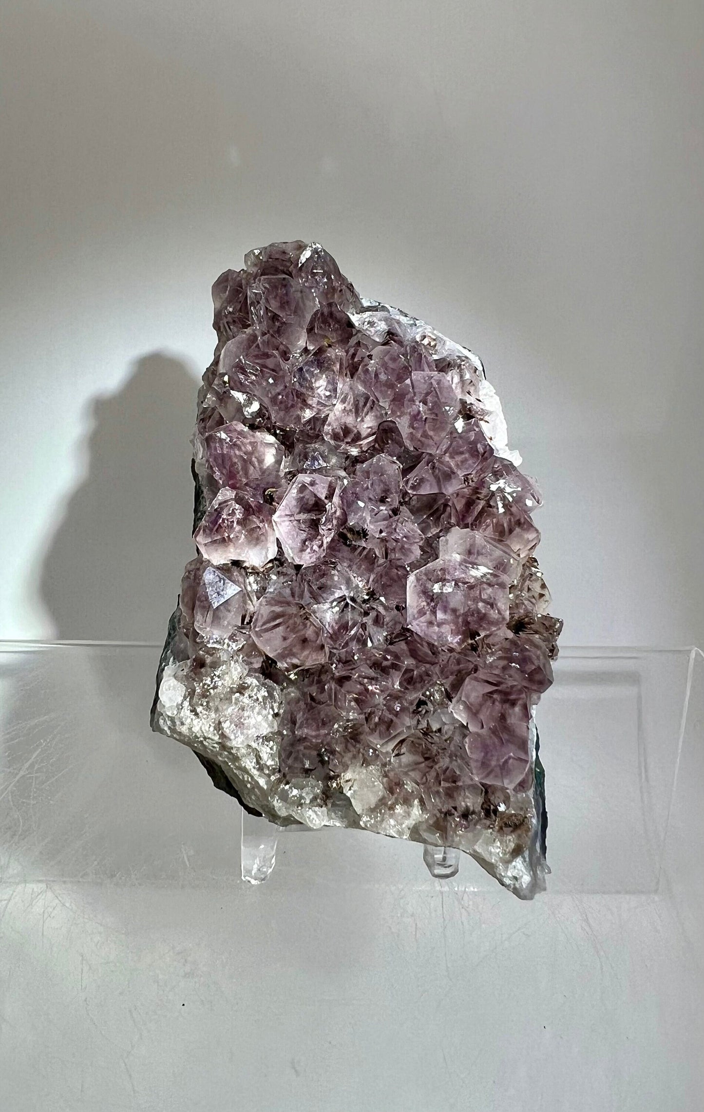 Gorgeous Amethyst Cacoxenite Specimen. Stunning Purple Amethyst With Cacoxenite Inclusions. Beautiful Amethyst Display Cluster.