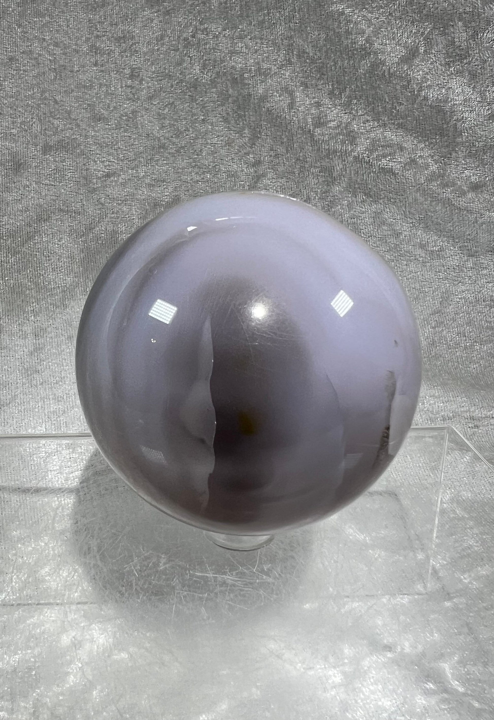 Amazing Druzy Agate Sphere. Rare Lavender Colors. 71mm. Incredible Light Purple Blue Druzy Sphere